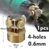 4-holes 0.1-1.0mm Fine Atomizer Sprayer Misting Nozzle 1/2" 20mm Brass Joint Garden Irrigation Humidification Cooling Watering