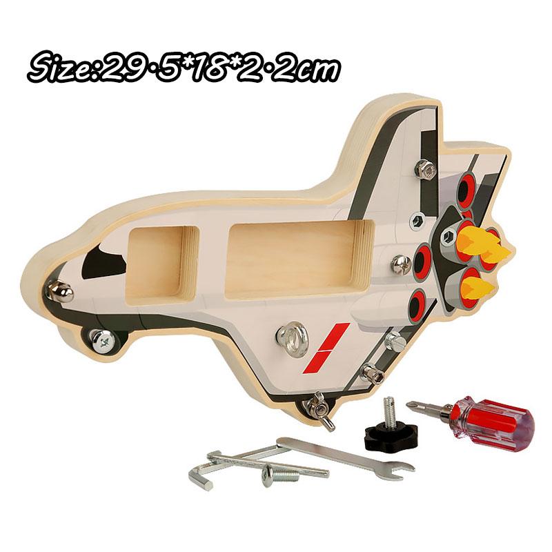 Montessori Screw Activities Sensory Toys Kids Pretend Play Tool Wooden Set Fine Motor Training Educational Toys For 3+ Year Old