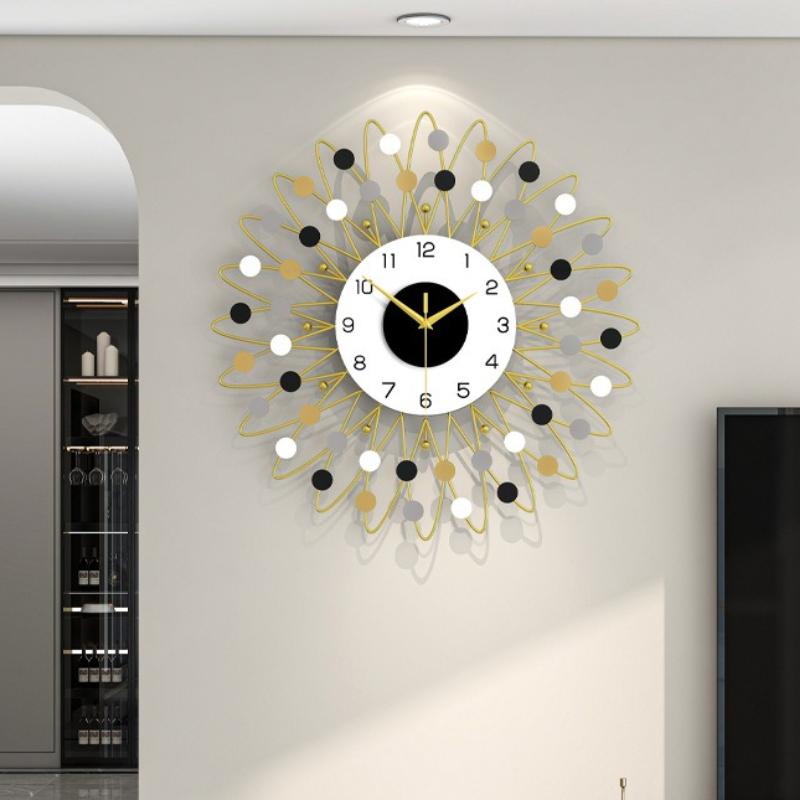 Luxury Wall Clock with Light Modern Art Metal Acrylic Wall Clocks Elegant Aesthetic Watches Home Room Decorations Ornaments