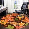 1PC Autumn Leaves Office Round Area Rug, Mat Suitable For Office, Under Office Chairs Bedroom Living Room Home Decor, Room Deco