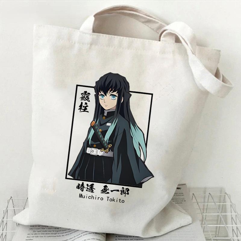 Japan cartoon comics Tokito Muichiro Demon Slayer Print Canvas Shopping Bag Large Capacity Tote Bag 7564