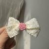 White Lace Bow Hair Clips for Girls Kawii Barrettes Cute Heart Hair Accessoires Kids Colored Ribbon Woman Hairpins Hairgrip
