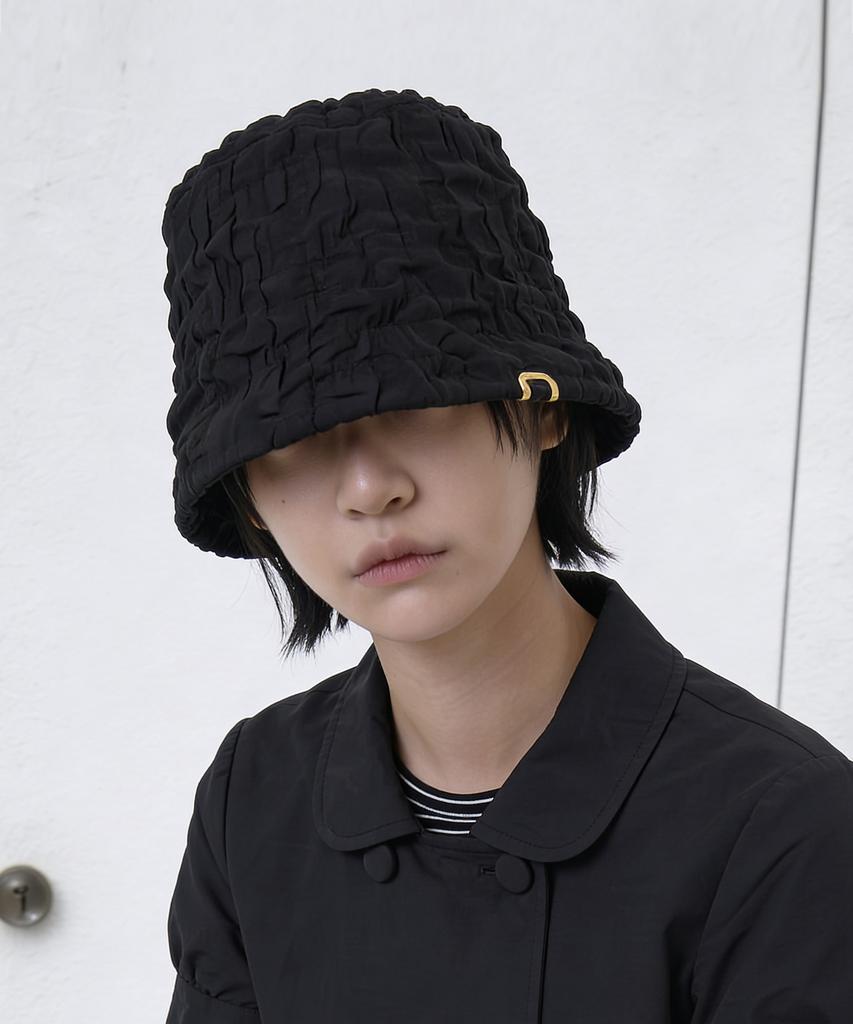 Eondeokeonteulolseutyudio Bubble Pattern Cotton Bucket Hat Stand Bucket / Bubble / Black