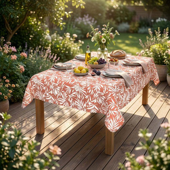 Rectangle 140x200 Cm FLOREA Printed Stain-resistant Tablecloth, by Soleil d'Ocre