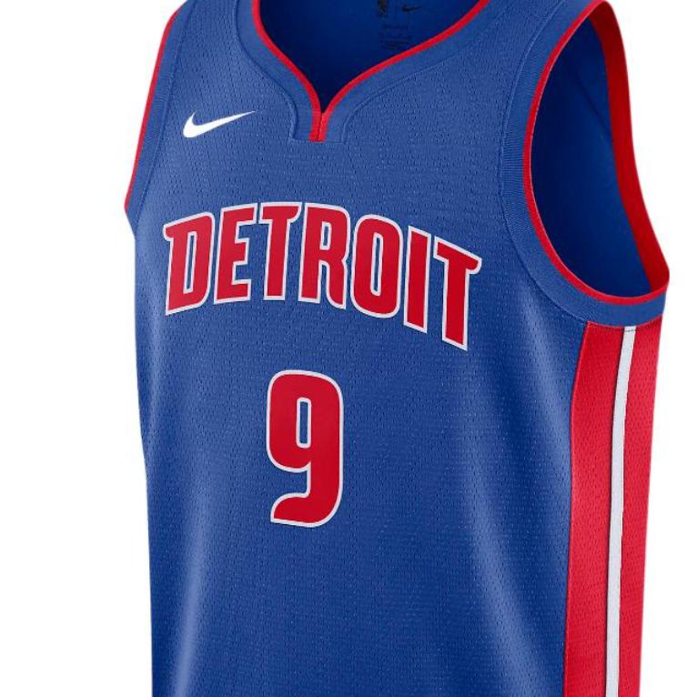 Nike NBA Team Logo Print Jersey Tank Top, Fan Edition, 22-23 Season, Pistons Grant No. 9 Unisex Tops Navy-Blue DN2004-400