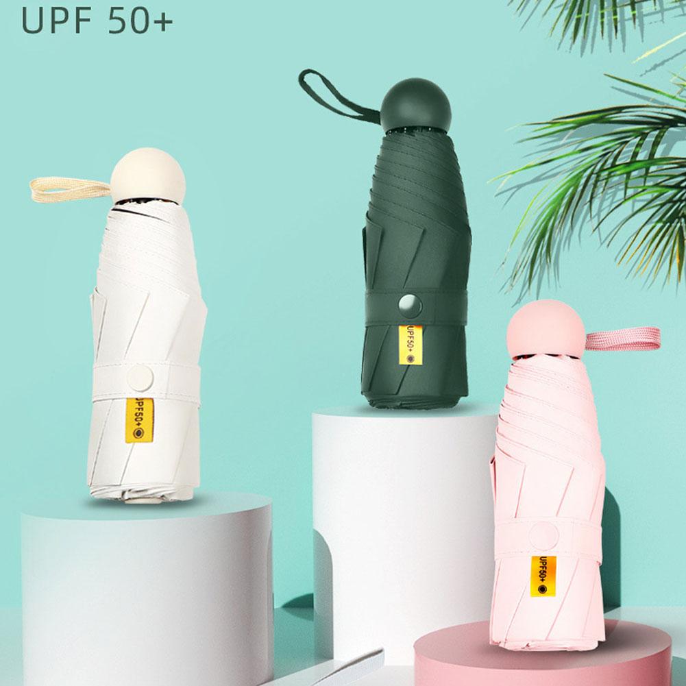 Ultralight Mini Capsule Umbrella Folding UV Protection Wind-resistant Portable Traveling Umbrella Rainproof Outdoor W0P0