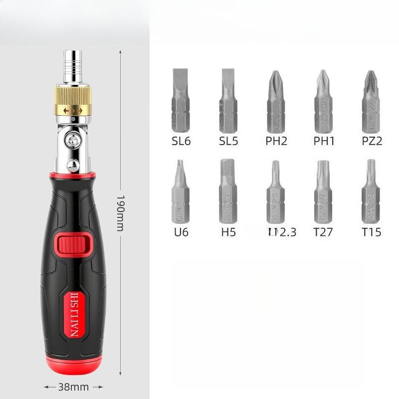 Ratchet Screwdriver Tool Set 10-in-1 Multi-Angle Reversible