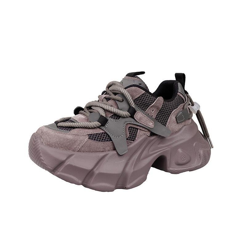 

Жіночі черевики Daddy Shoes на товстій підошві Нові туфлі на платформі Натуральна шкіра Кеди в сітці 40 фіолетовий