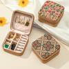 Cork Jewelry Storage Box Portable Travel Earrings Rings Necklaces Jewelry Prints Compartmentalized Storage Box YLE197