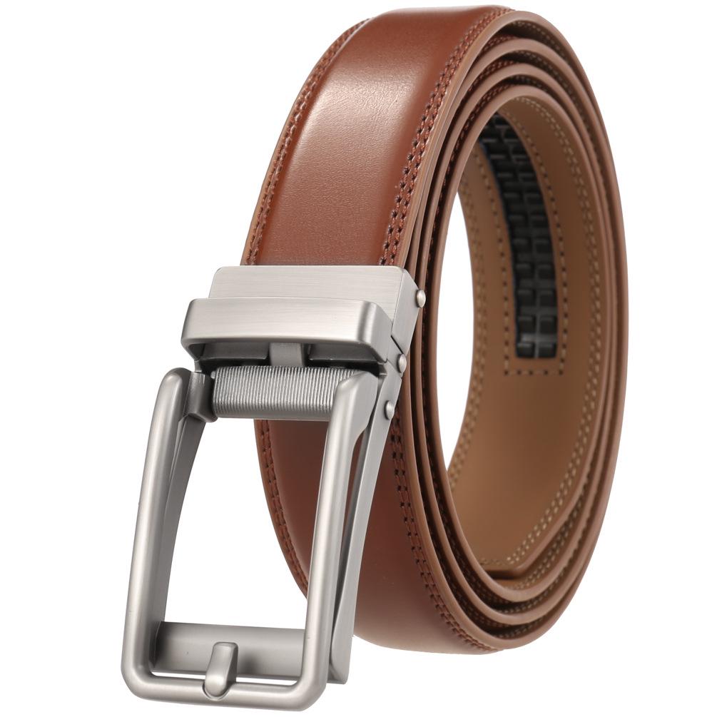 

Casual Alloy Automatic Buckle Cowhide Belt, Reverse Pull Design 110-130CM