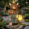 Solar Highland Cow Resin Cow Statue with Lights Cow Figurines Sculpture Lawn Ornament Housewarming Gift for Women Mom Grandma