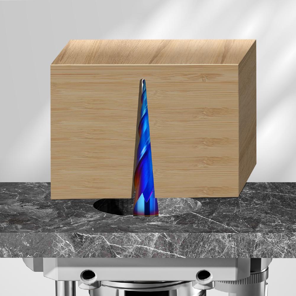 1/4"Shank 8mm Shank  Taper 1PC Tungsten Steel Drill Bit Nano Blue Coated Cutter Carbide Router Bit CNC End Milling Bit