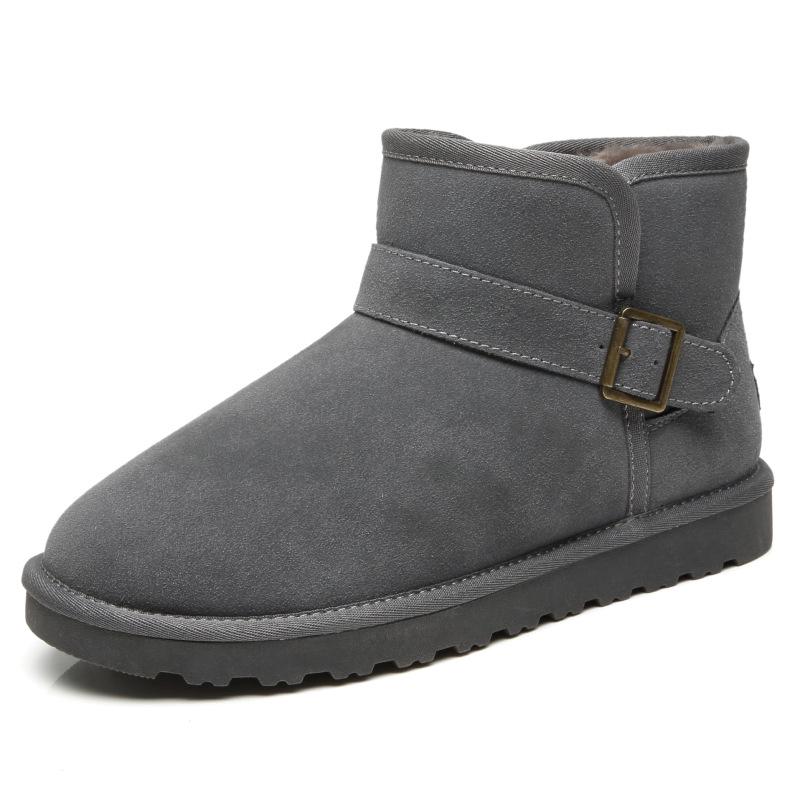 Waterproof Velvet-Lined Genuine Leather Snow Boots for Women & Men - Non-Slip, Warm, Winter Footwear