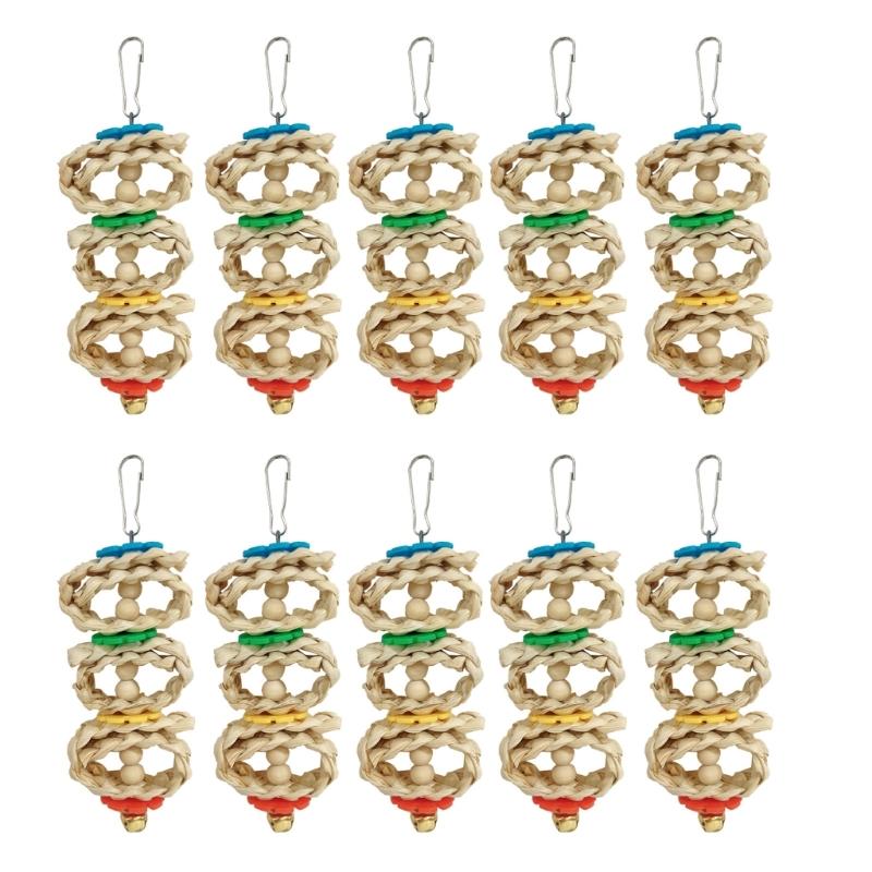 

Pet Bird Chew Toy Natural Cornhusk Beads for Cockatiel Conure Cockatoos Teeth Grinding Toy for Cage Bird 1