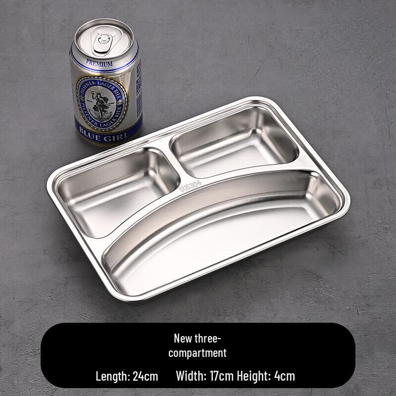 

304 Stainless Steel Divided Lunch Tray