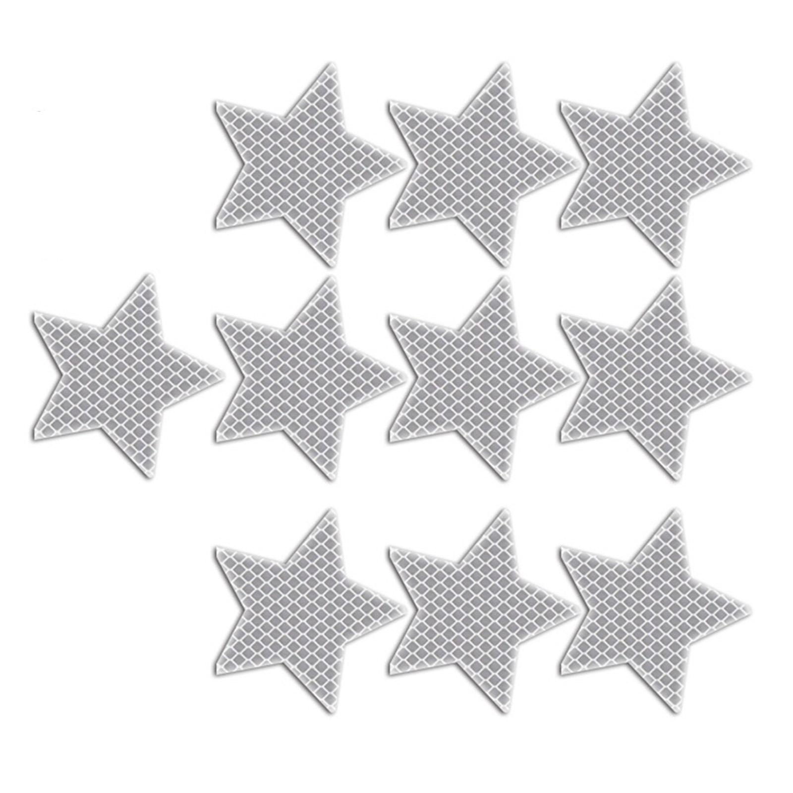 

10 штук Светоотражающие наклейки на автомобиль в виде звезды высокой видимости Предупреждающие ленты Самоклеящиеся Водонепроницаемые для велосипедов Грузовиков Мотоциклов белый