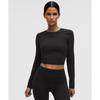 Wunder Train Cropped Long Sleeve Shirt  Flocked Black Black
