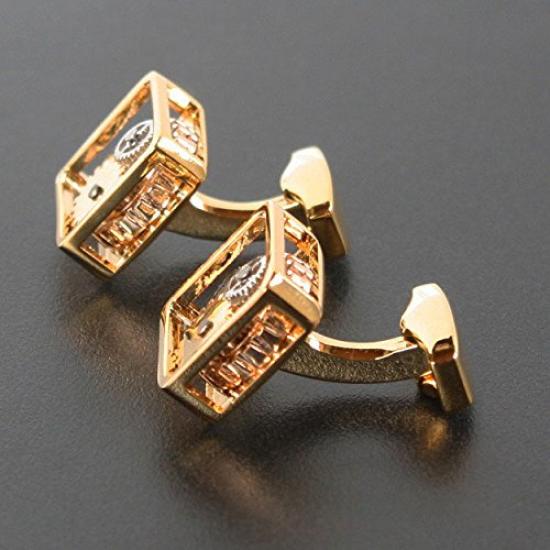 Kamakura Cufflinks Workshop Gold Square Gear Cufflinks Cf1525