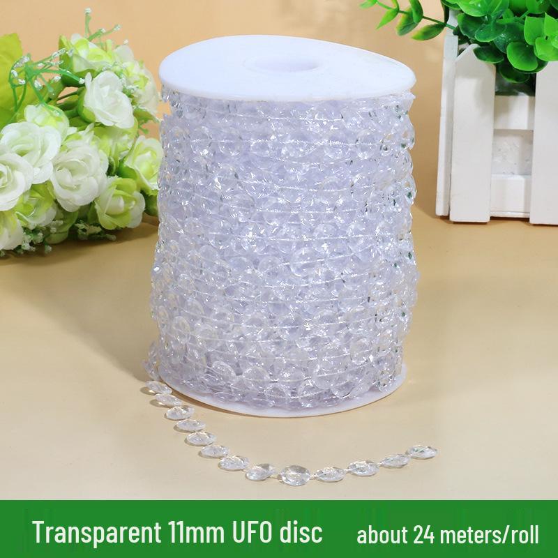 11mm UFO Acrylic Bead Chain for Wedding Aisle Runners & Ceiling Decorations