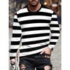 Herren 3D Mode/Gestreiftes Rundhals/Langarm T-Shirt/Weich und Bequem/Vielseitiges Herren Oberteil/Streetwear/Geeignet für Outdoor-Abenteuer