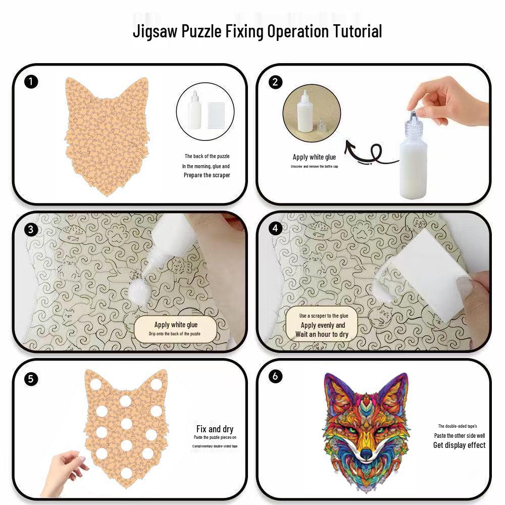 HOOLOOG Fox Puzzle: Wooden Irregular Interlocking Toy, Decorative Painting, Educational Gift, and Piggy Bank.