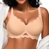 Plus Size Thin Seamless Wireless Jelly Cup Bra for Women Breathable Invisible Intimates for Large Bust