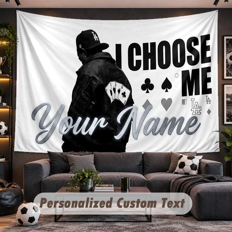 Wall Hanging Tapestry Custom NameKendrick Lamar Pattern Personalized Printed Fabric Wall Decor