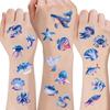 Tattoo Fake Tatoo 10Pcs Ocean Custom Body Art Arm Sea Turtle Whale Jellyfish Temporary Tattoos Sticker Blue Shark  Jewelry