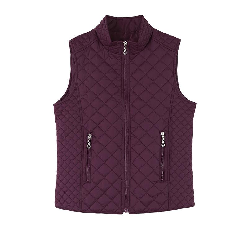 Lightweight Down Vest Women's Autumn Winter Cropped Middle Age Mother's Attire Zipper Cardigan Jacket