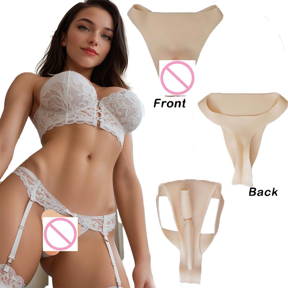 Men's Silicone Thong Underwear Fake Vagina Silicone Material, Male Happy Props A New Cosplay Costume for Male-To-Female Change