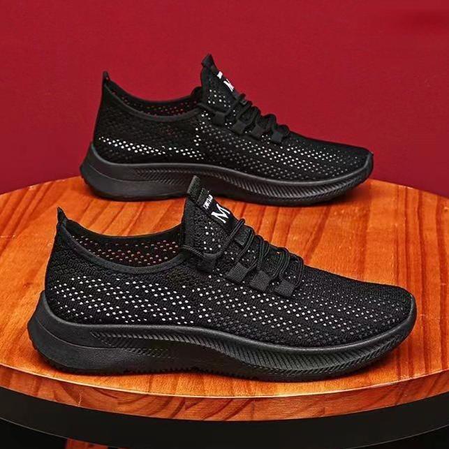 Sapatos masculinos de verão, respiráveis, finos, ocos, esportivos, corrida, malha, leves, masculinos