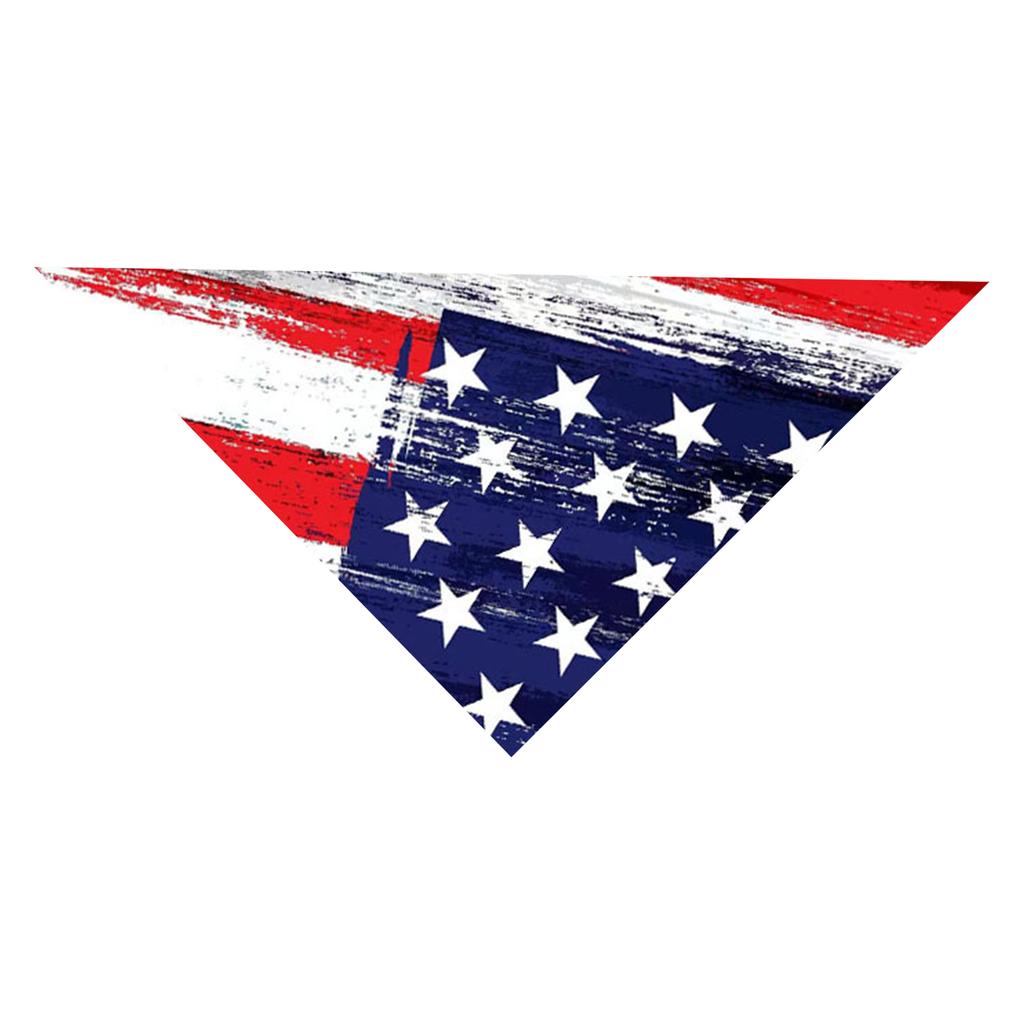Pet Bandana with Distressed Flag Print Triangular Scarf for Dogs Adjustable Neck Accessory for Independence Day Outdoor Events