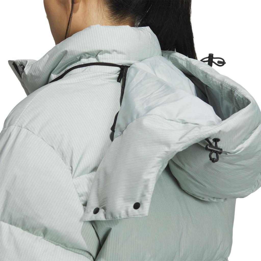 adidas Climawarm Core Detachable Hood Puffer Jacket, Water-Resistant Women Outerwear Mint-Green IW0774