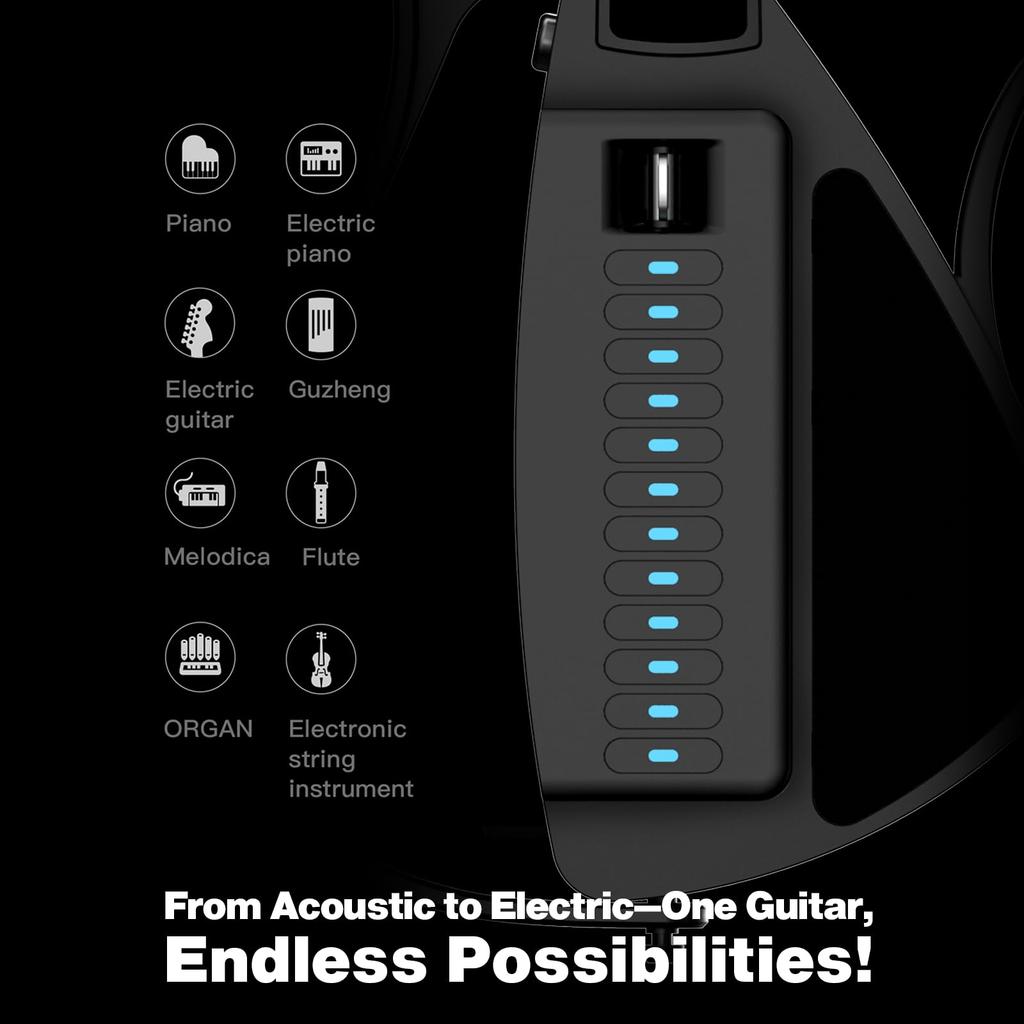 ENYA CYBER-G Smart Stringless Electric Guitar Foldable, Portable Travel Guitar with App-Linked Chord Looper & Band Mode Built-in SpeakerDrum