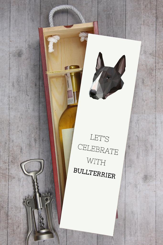 Bulterier, Bull Terrier - Geometric Box With Photo And Inscription For Wine Brand Art-Dog