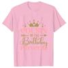 Birthday Princess Bundle Dad Mom of The Girls Birthday Party Tshirt O Neck Tops Short Sleeve White Pink Aesthetic Clothes