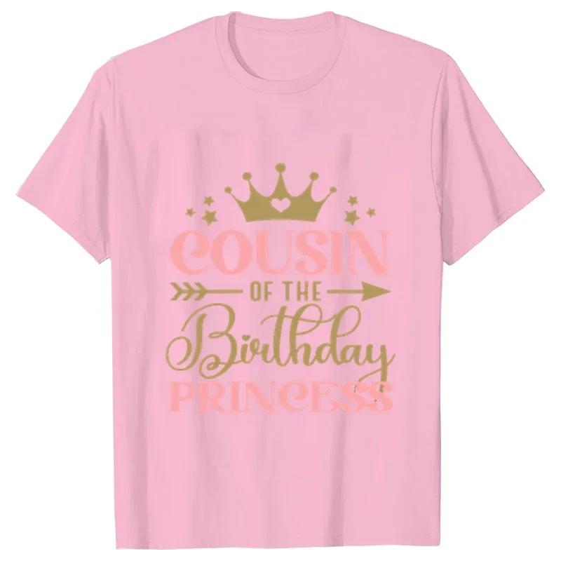 Birthday Princess Bundle Dad Mom of The Girls Birthday Party Tshirt O Neck Tops Short Sleeve White Pink Aesthetic Clothes
