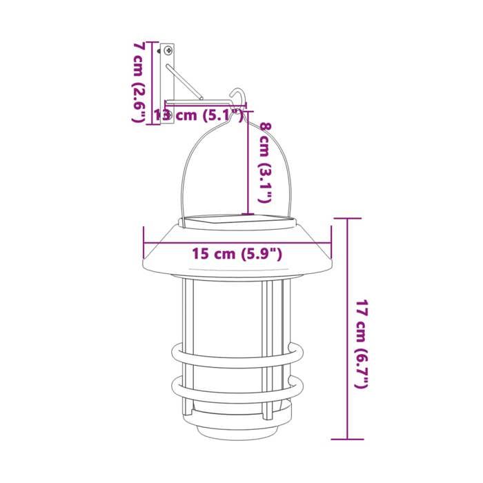 VidaXL Lanternes murales solaires d'extérieur 4 pcs blanc, lanterne solaire murale de jardin, lampe solaire murale 4008188
