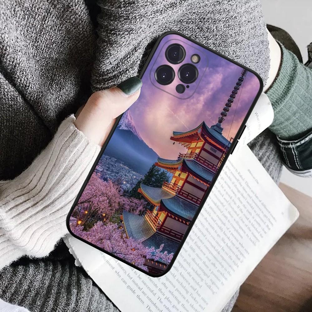 Japanese Landscape Phone Case For IPhone 16 15 8 7 6 6S Plus X SE XR XS 14 11 12 13 Mini Pro Max Mobile Case