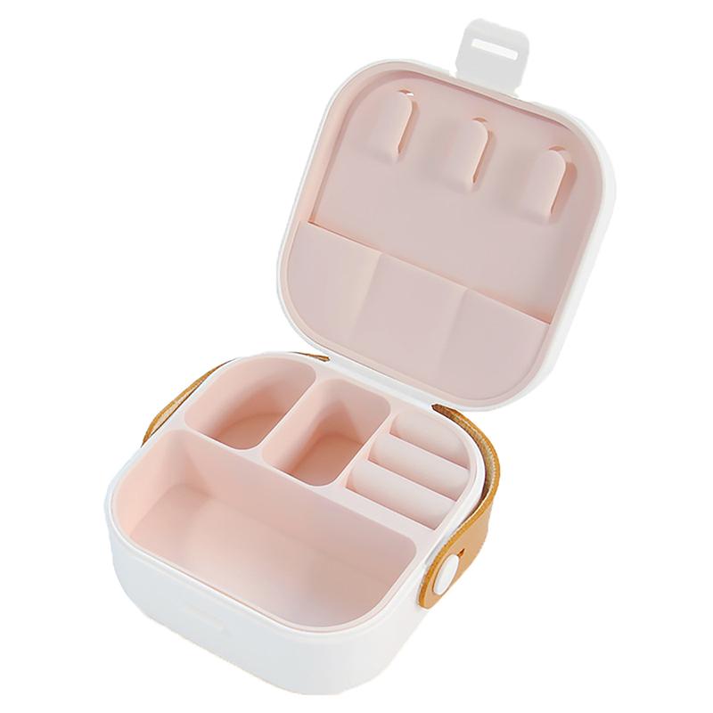 Ins Jewelry Box Φορητό Ταξιδιωτικό Σκουλαρίκι Κολιέ Δαχτυλίδι Organizer Θήκη με Δερμάτινη Λαβή Απλή μίνι οθόνη κοσμημάτων