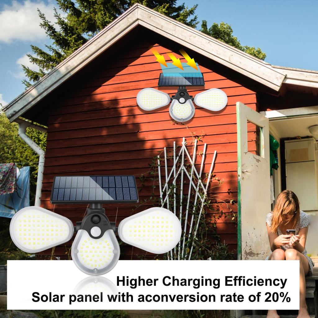 Verstellbare LED-Solar-Hofleuchte mit Smart-Sensor