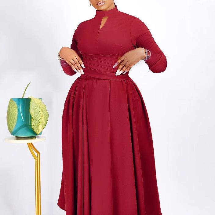 Damen Übergröße Plissee Afrikanisches Swingkleid - Neue Mode