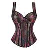 Steampunkový korzet s košíčky, zipem na boku a ramínky, overbust korzet, pasový trenér, bustier