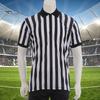 Voetbal Basketbal Court Uniform Gestreept Vorm Korte Mouw V-hals Zweetabsorberend Anti-Vervormend Scheidsrechter Shirt Dragen Polyestervezel Sportief