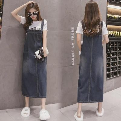 Robe salopette décontractée en jean slim pour femme, été 2025
