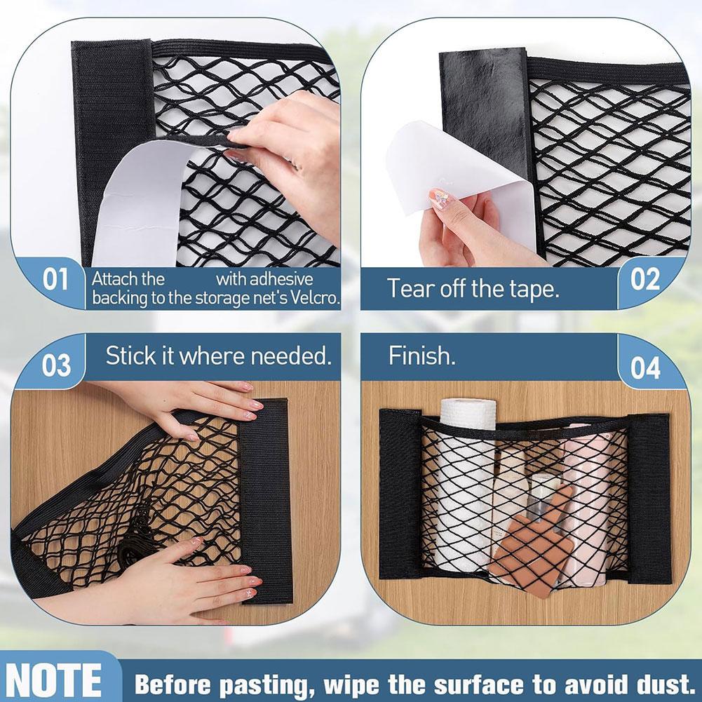 Extra Large Elastic Storage Net Car Back Rear Trunk Storage Net Seat Elastic String Net For Cargo Van Motor Home Mobile 25x50cm