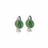 Chinese Style Retro Blessing Character Pendant Jade Pendant Ear Buckle, Exquisite Design And Creative Guochao Earrings Earrings