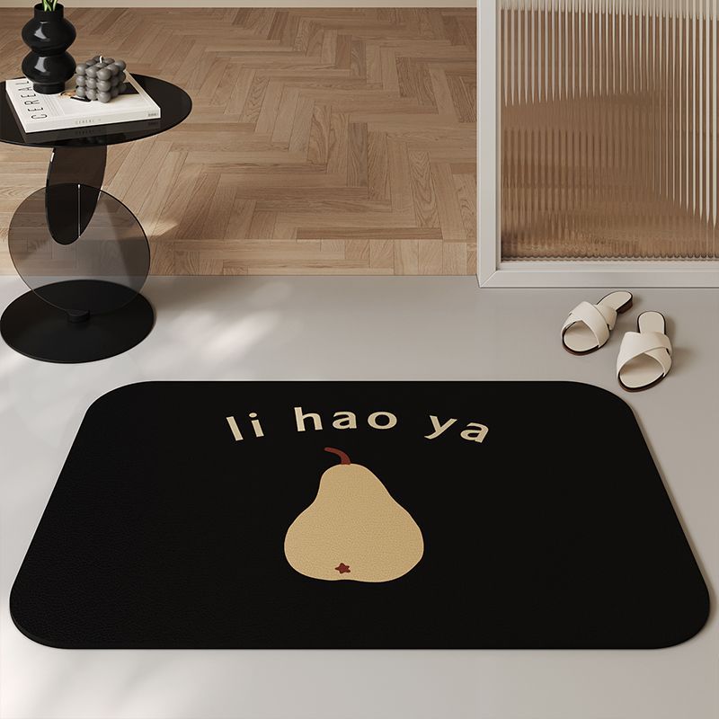 

Diatom Mud Floor Mat Ins Air Bathroom Door Moisture-wicking Fast-dry Foot Mat Black and White Fast-dry Non-slip Floor Mat 40 * 60Cm