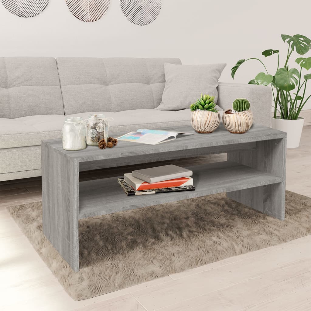 Coffee Table Gray Sonoma 100x40x40 Cm Particleboard