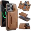 MAGKING K3 Series For iPhone 15 Pro Case Compatible with MagSafe Wallet PC+TPU+PU Phone Cover
